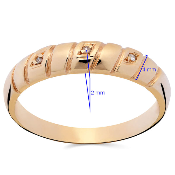 Anel Ouro Rose 18k Com 3 Diamantes