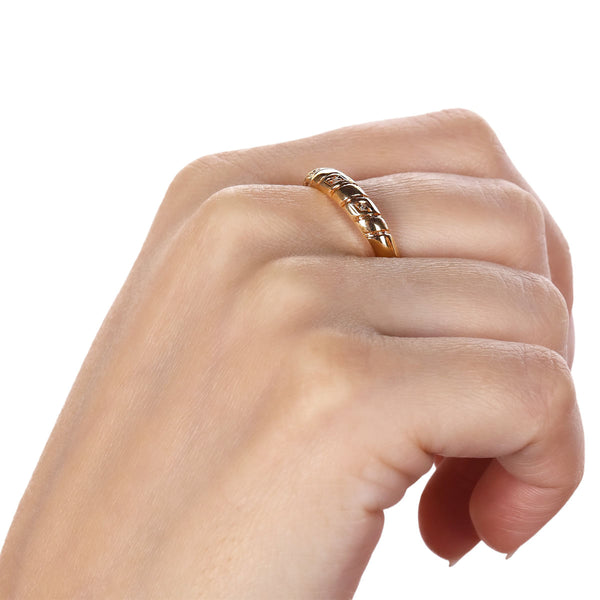Anel Ouro Rose 18k Com 3 Diamantes