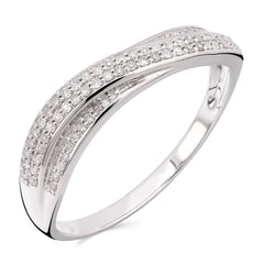 Anel em Ouro Branco 18k com 74 Diamantes