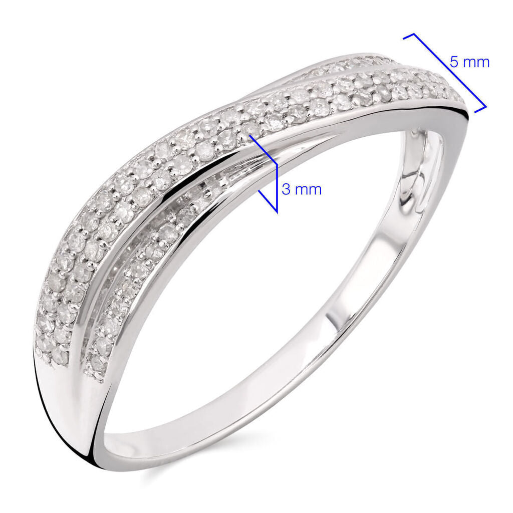 Anel em Ouro Branco 18k com 74 Diamantes