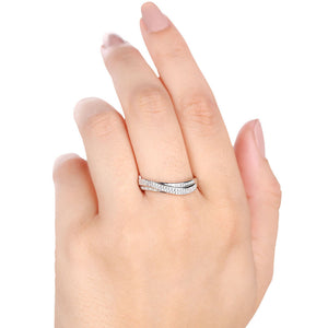 Anel em Ouro Branco 18k com 74 Diamantes