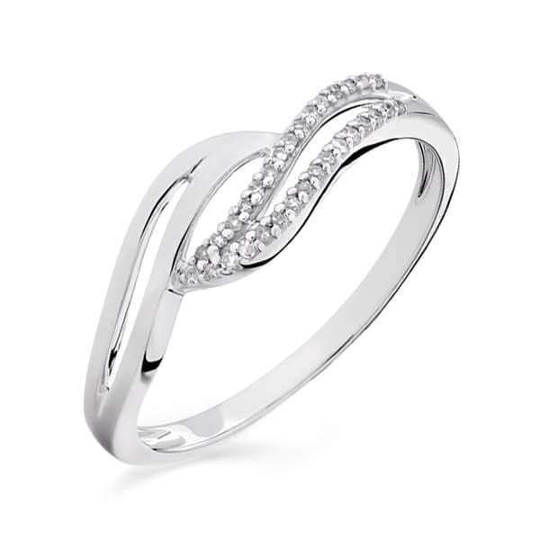 Anel em Ouro Branco 18k com Diamantes