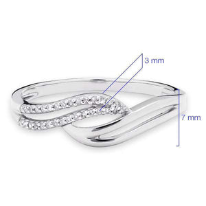Anel em Ouro Branco 18k com Diamantes