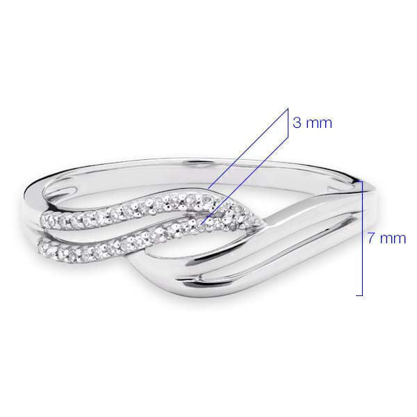 Anel em Ouro Branco 18k com Diamantes