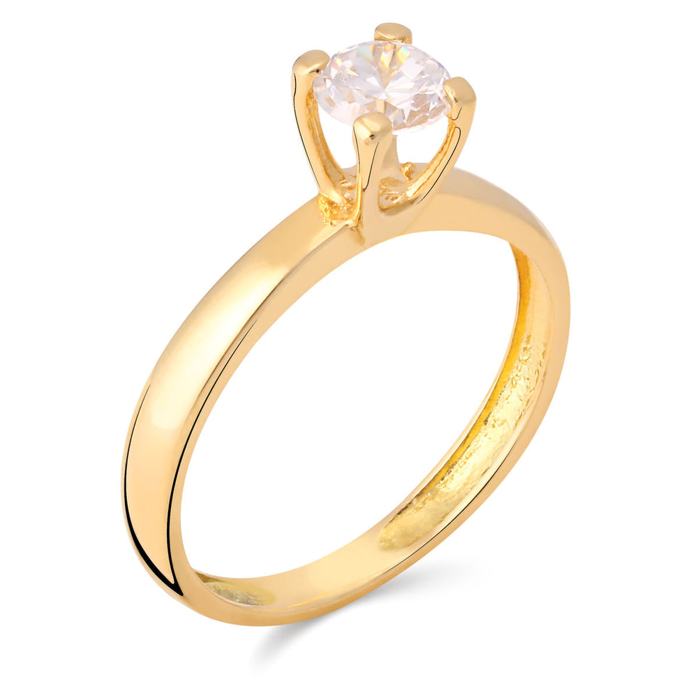 Anel em Ouro Amarelo 18k com Zirconia