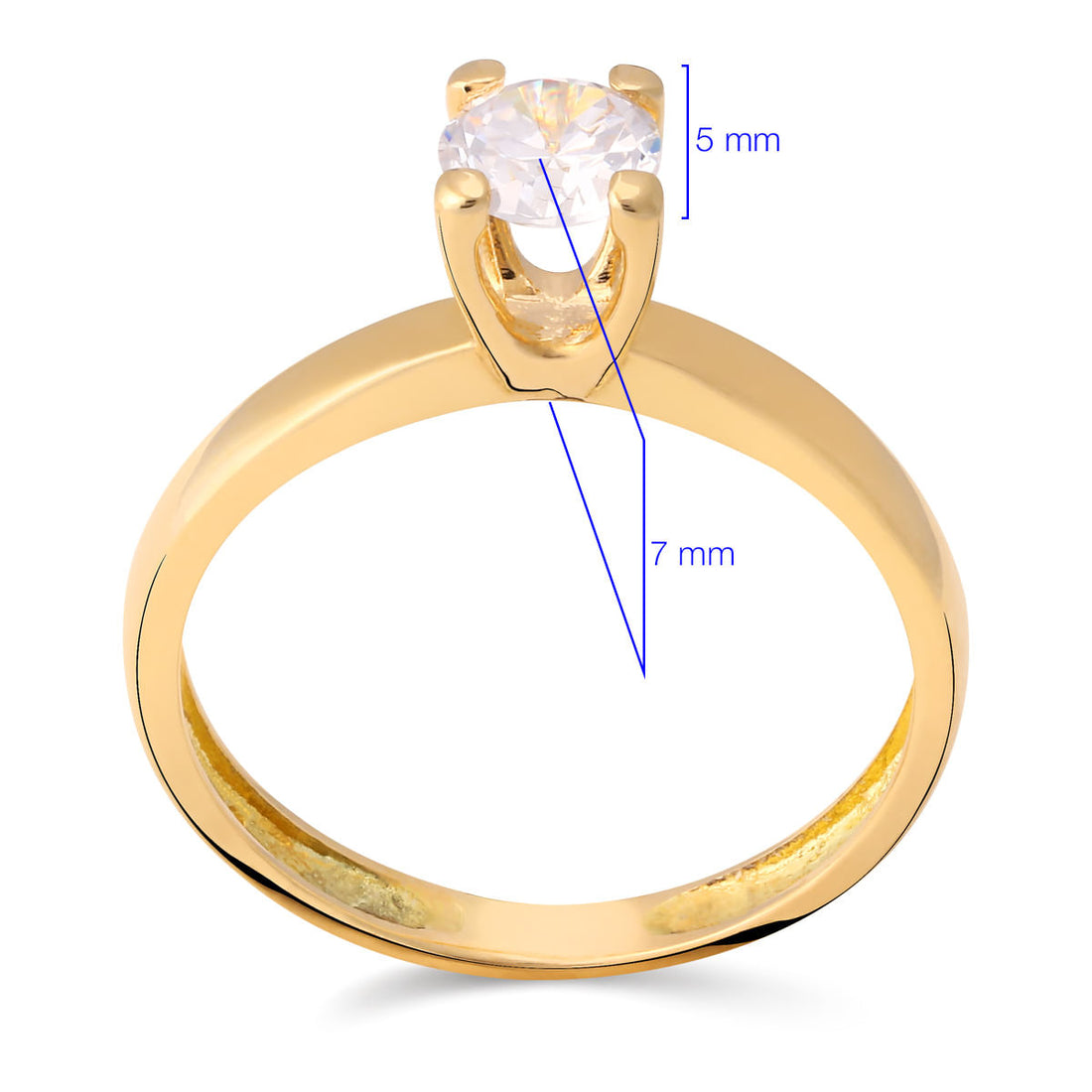 Anel em Ouro Amarelo 18k com Zirconia