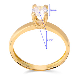 Anel em Ouro Amarelo 18k com Zirconia