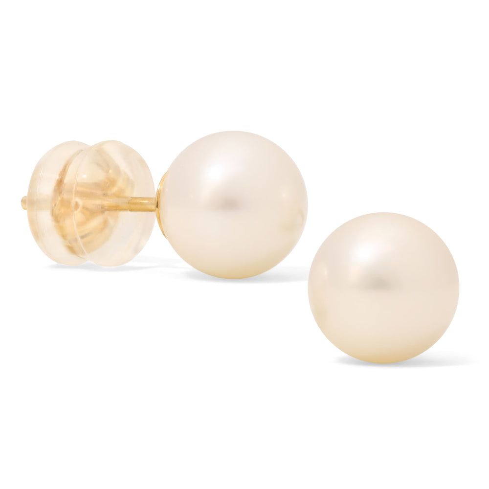 Par de Brinco em Ouro Amarelo 14k com Pérolas Brancas
