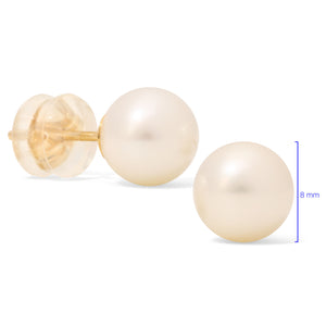 Par de Brinco em Ouro Amarelo 14k com Pérolas Brancas