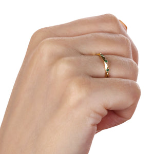 Anel Com 4 Esmeraldas Ouro Amarelo