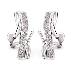 Par de Brinco em Ouro Branco 18k com Diamantes