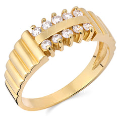 Anel em  Ouro Amarelo 18k com Zirconias