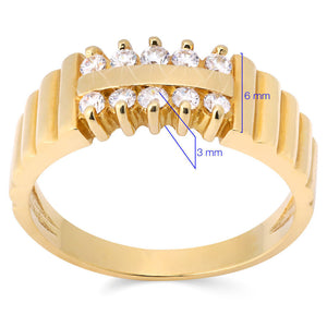 Anel em  Ouro Amarelo 18k com Zirconias