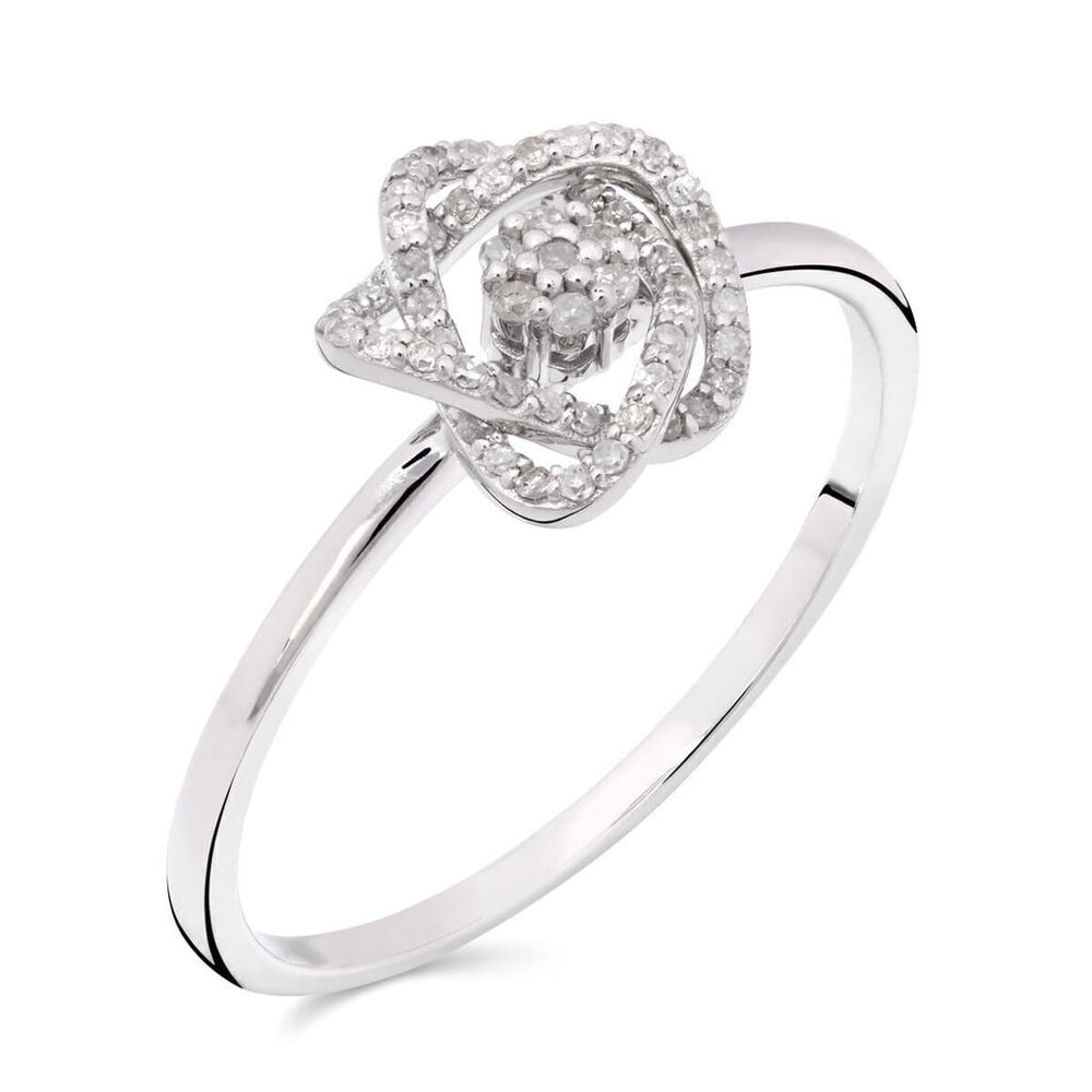 Anel em Ouro Branco 18k Com  Diamantes