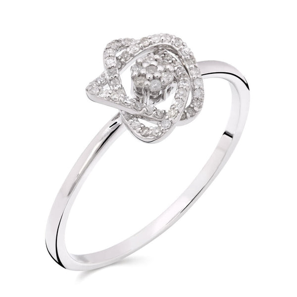 Anel em Ouro Branco 18k Com  Diamantes