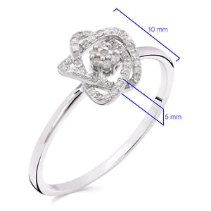 Anel em Ouro Branco 18k Com  Diamantes
