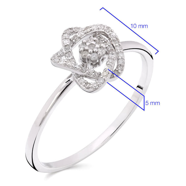 Anel em Ouro Branco 18k Com  Diamantes