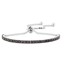 Pulseira em Prata 925 com Diamantes Negros