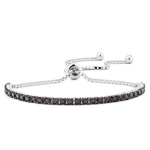 Pulseira em Prata 925 com Diamantes Negros