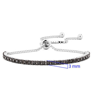 Pulseira em Prata 925 com Diamantes Negros