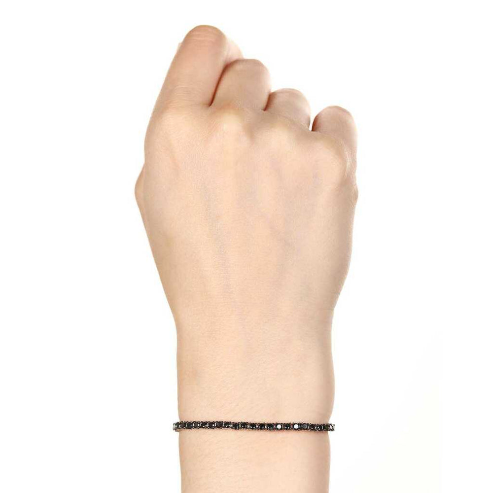 Pulseira em Prata 925 com Diamantes Negros