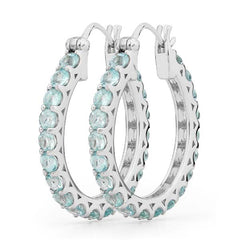 Argola em Prata 925 com Apatitas