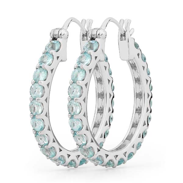 Argola em Prata 925 com Apatitas