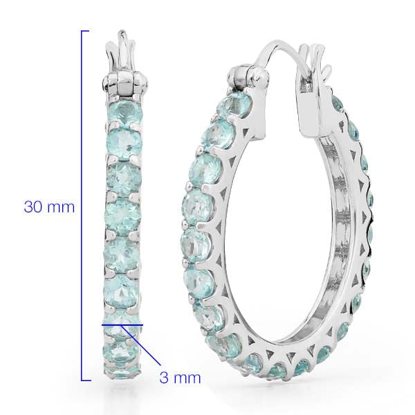 Argola em Prata 925 com Apatitas