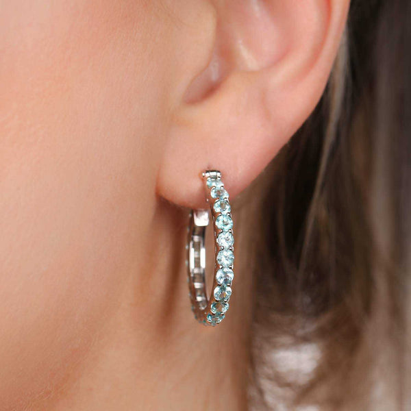 Argola em Prata 925 com Apatitas