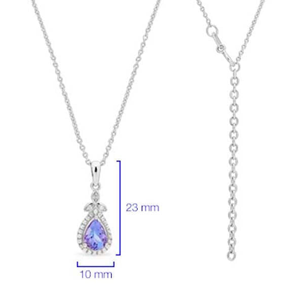 Pingente em Prata 925 com Tanzanita Gota e Zircônias