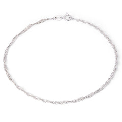 Pulseira Singapura Linha Ouro Branco 18 k - 19,5 cm