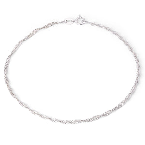 Pulseira Singapura Linha Ouro Branco 18 k - 19,5 cm