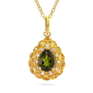 Pingente em Prata 925 com Chromediopside e Zirconias