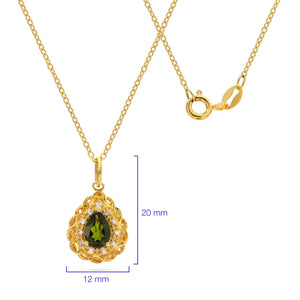 Pingente em Prata 925 com Chromediopside e Zirconias