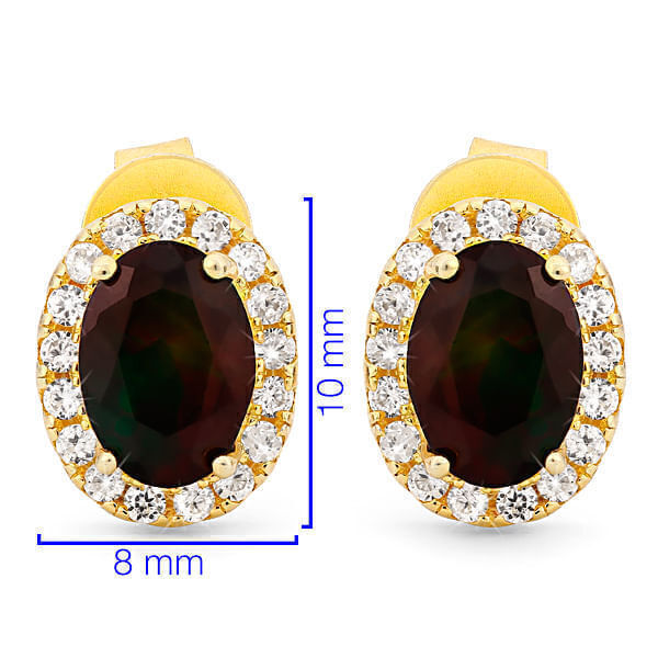 Conjunto em  Prata 925 com Opala e Zircônias