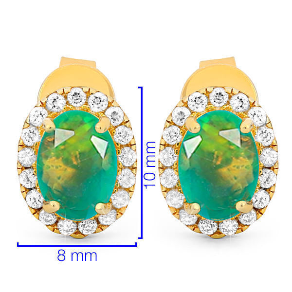 Conjunto de Prata com Opala e Zircônias