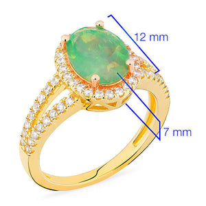 Conjunto de Prata com Opala e Zircônias