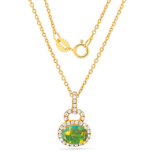 Conjunto de Prata com Opala e Zircônias