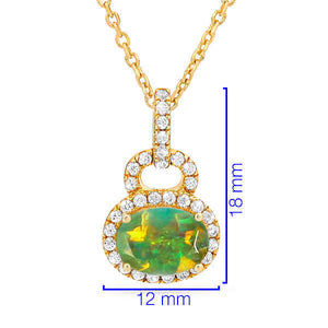 Conjunto de Prata com Opala e Zircônias