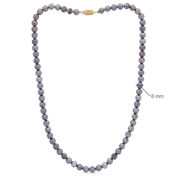 Colar em Ouro Amarelo com Pérolas Akoyas Cinzas