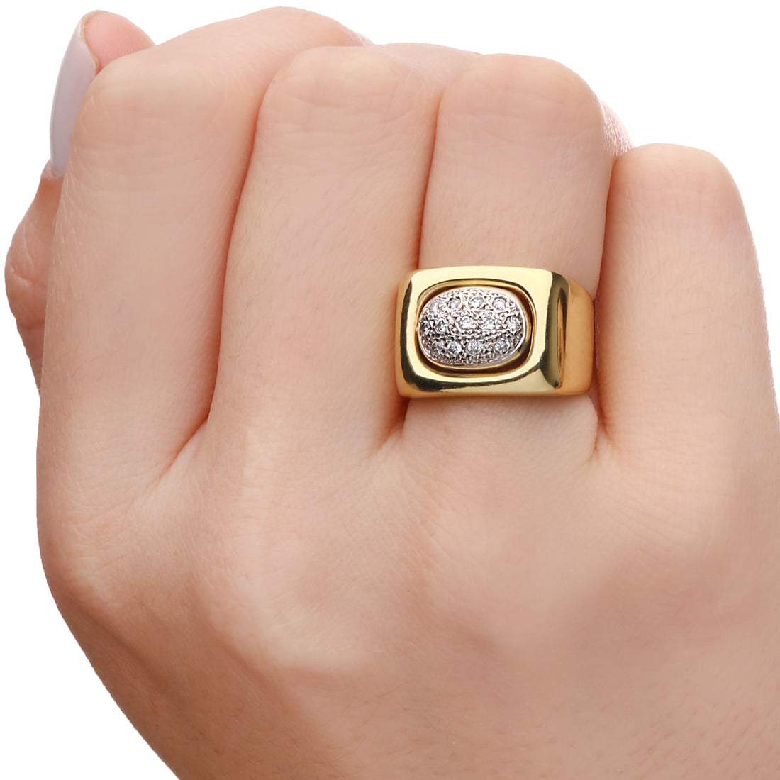 Anel em Ouro Amarelo com Diamantes