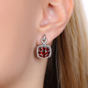 Conjunto de Prata 925 com Granadas e Zircônias