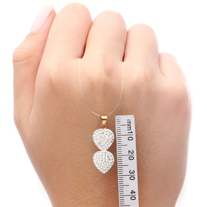 Pingente em Ouro Amarelo 18k Corações com Cristais Swarovski