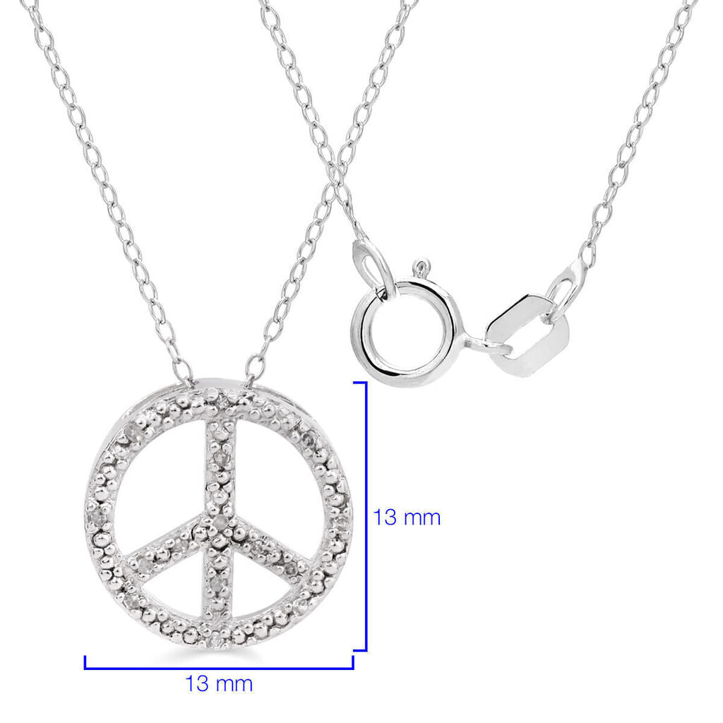Conjunto em Prata 925 Paz e Amor com Diamantes
