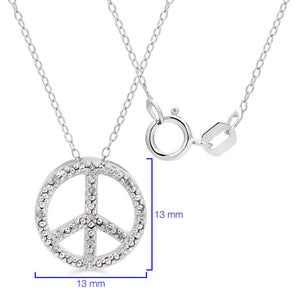 Conjunto em Prata 925 Paz e Amor com Diamantes