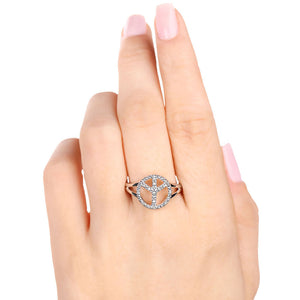 Conjunto em Prata 925 Paz e Amor com Diamantes