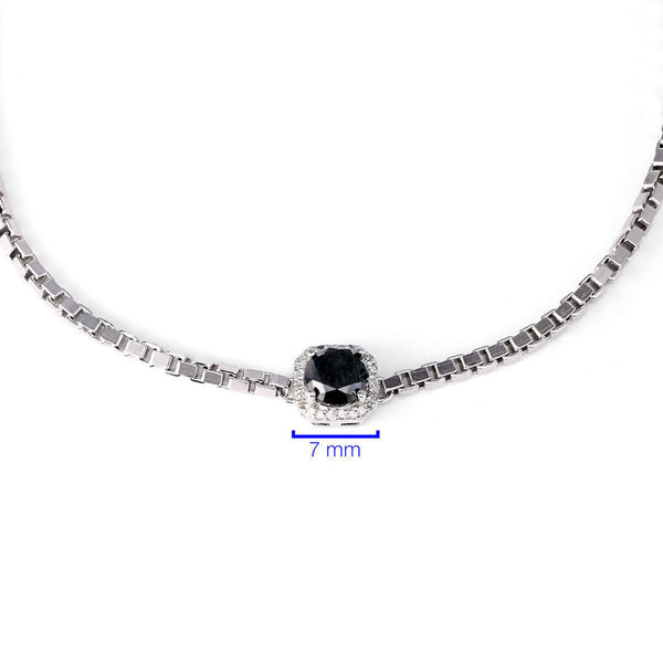 Pulseira em Prata 925 com Diamante Negro e Brancos