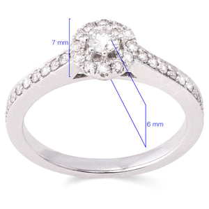 154641-Anel em Ouro Branco Solitário com Diamantes