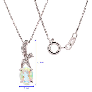 Pingente em Prata 925 com Topázio Místico Oval