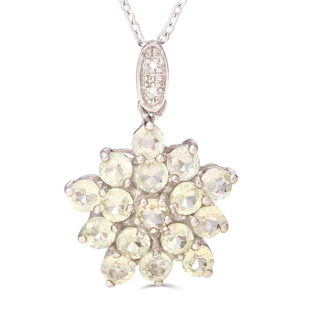 Pingente em Prata 925 com Amblygonite e Diamantes